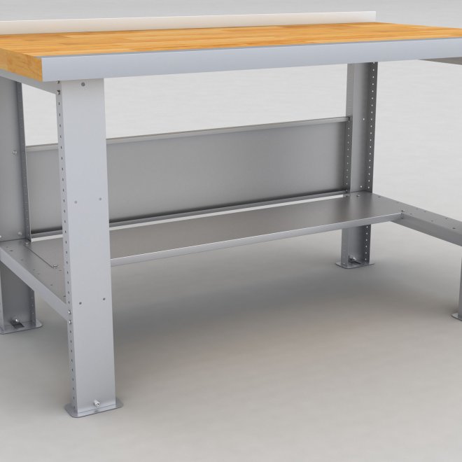 Stlhylla till arbetsbänk