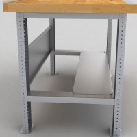 Stlhylla till arbetsbänk