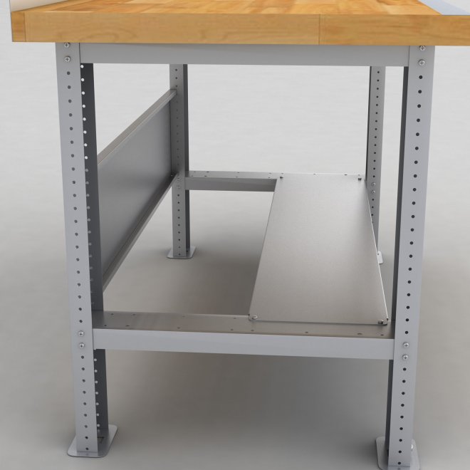 Stlhylla till arbetsbänk