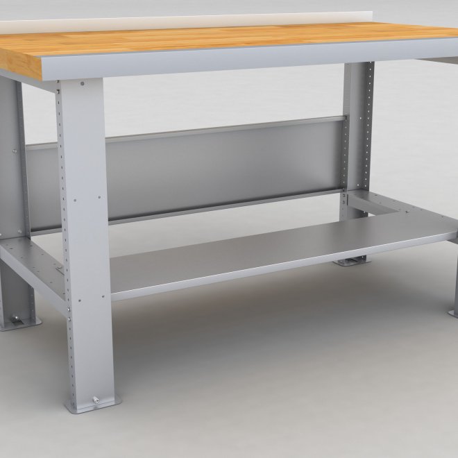 Stlhylla till arbetsbänk