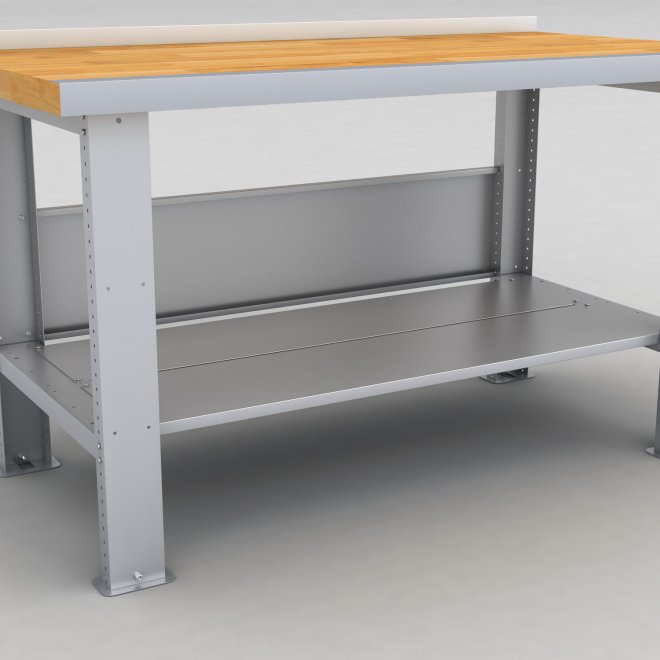 Stlhylla till arbetsbänk