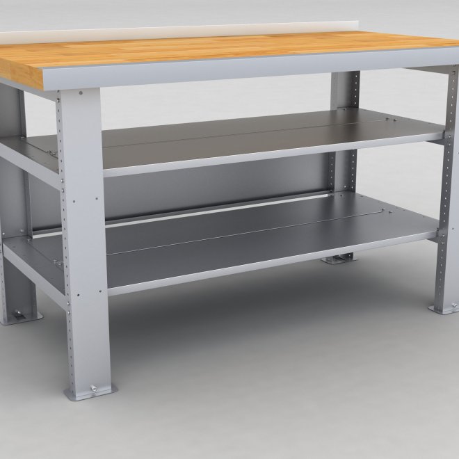 Stlhylla till arbetsbänk