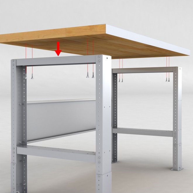 Werkbank mit Buchenholzplatte