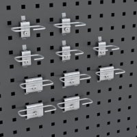 Sortiment von 10 Lochwandhaken