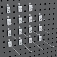 Sortiment von 15 Lochwandhaken