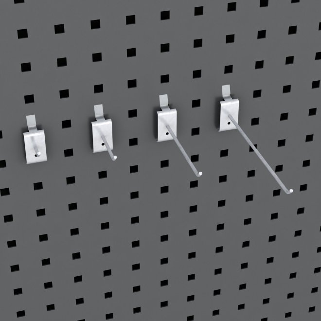 Sortiment von 15 Lochwandhaken