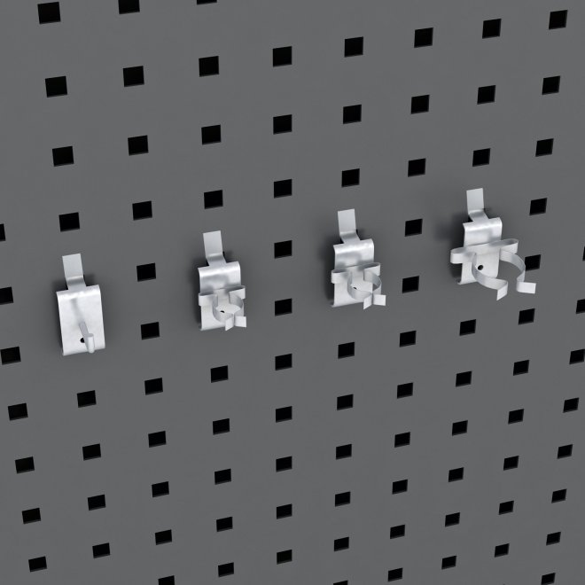 Sortiment von 20 Lochwandhaken