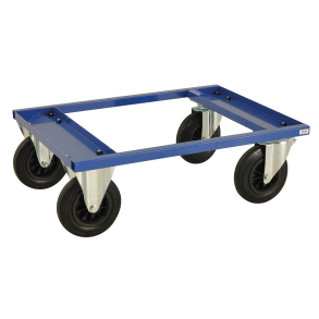 Pallvagn Trolley till 1/2 Europaletten i bltt stl, inkl. hjulbromsar