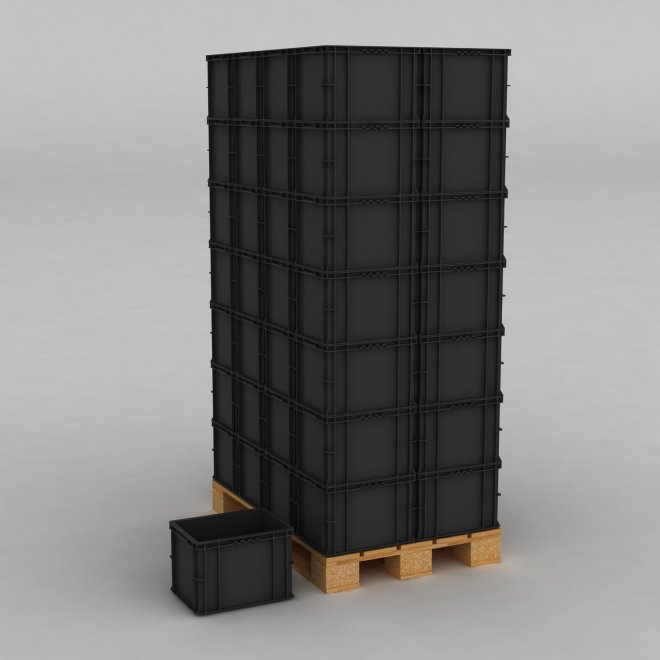 1 palle med 56 Euroldor: L: 40 x B: 30 x H: 28 cm