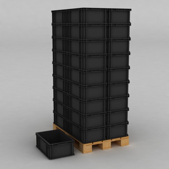 1 Palette mit 36 Euroboxen