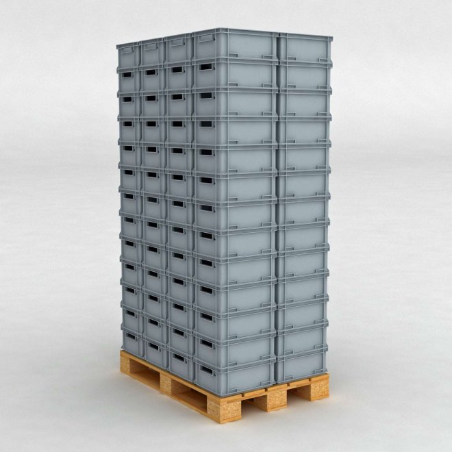 1 Palette mit 112 Lebensmittelechte Kunststoffbehälteren