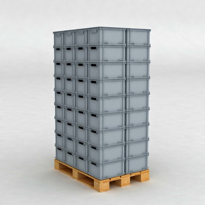 1 Palette mit 80 Lebensmittelechte Kunststoffbehälteren