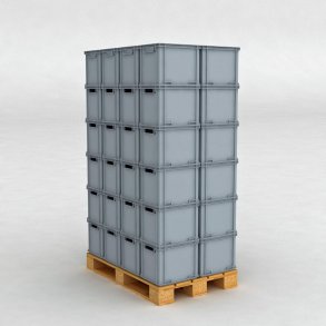 1 Palette mit 56 Lebensmittelechte Kunststoffbehlteren