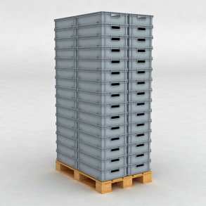 1 Palette mit 64 Lebensmittelechte Kunststoffbehälteren