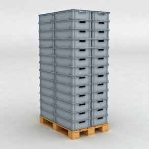 1 Palette mit 56 Lebensmittelechte Kunststoffbehälteren