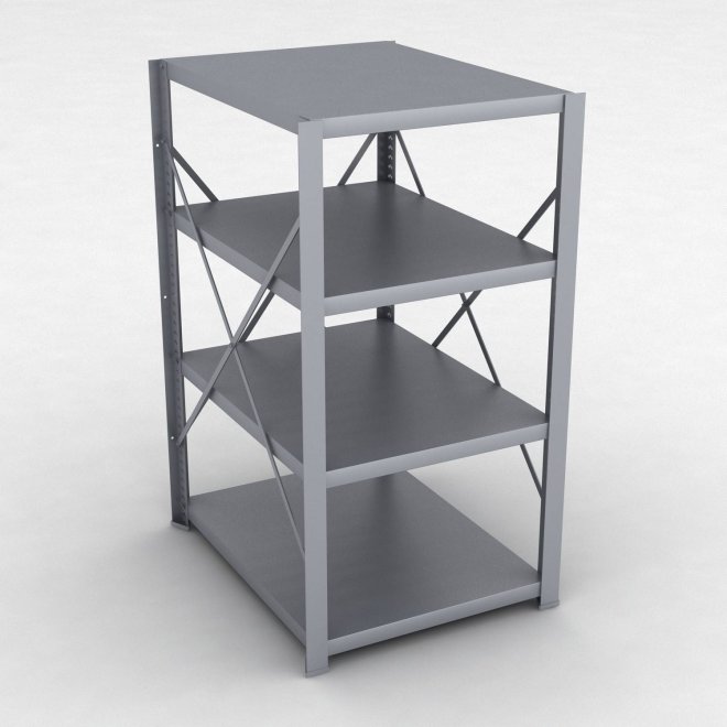 Stahlregal 1 Feld mit 4 Fachb�den