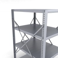 Stahlregal 1 Feld mit 4 Fachb�den