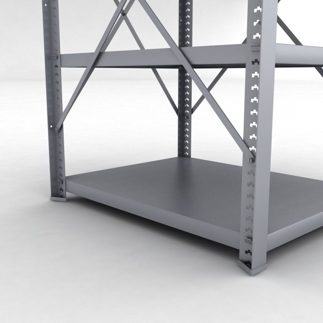 Stahlregal 1 Feld mit 4 Fachb�den