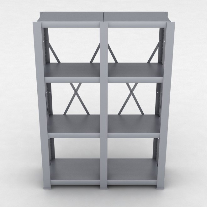 Stahlregal 2 Felder mit 4 Fachb�den