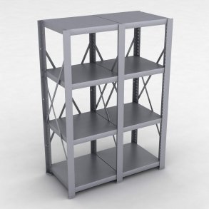 Stahlregal 2 Felder mit 4 Fachb�den