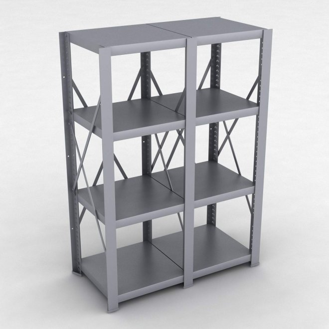 Stahlregal 2 Felder mit 4 Fachb�den