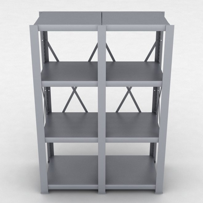 Stahlregal 2 Felder mit 4 Fachb�den