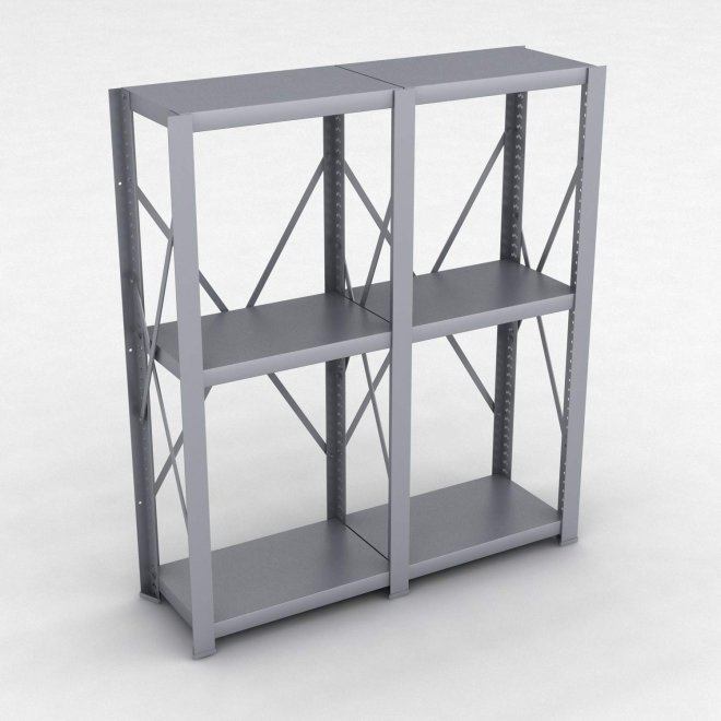 Stahlregal 2 Felder mit 3 Fachb�den