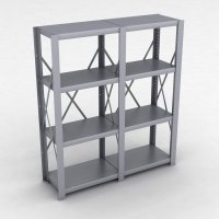 Stahlregal 2 Felder mit 4 Fachb�den