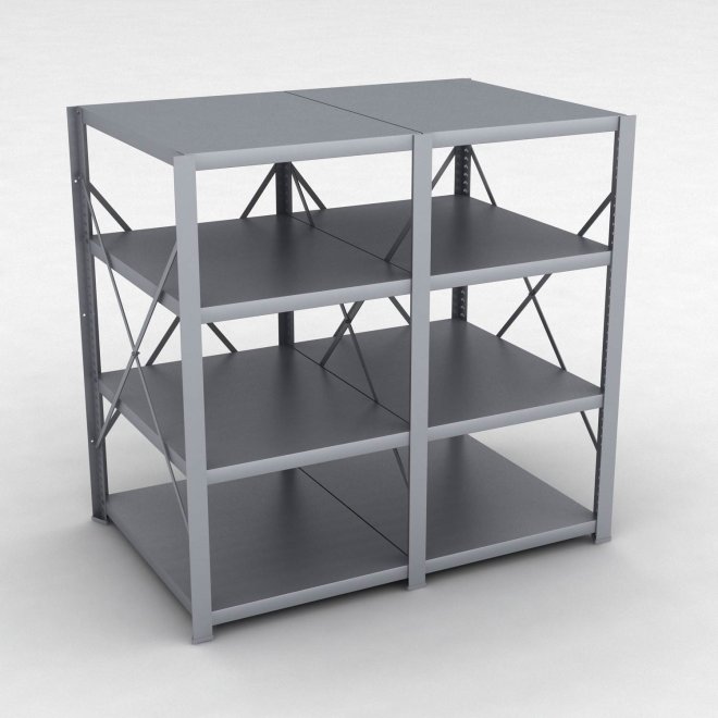 Stahlregal 2 Felder mit 4 Fachb�den