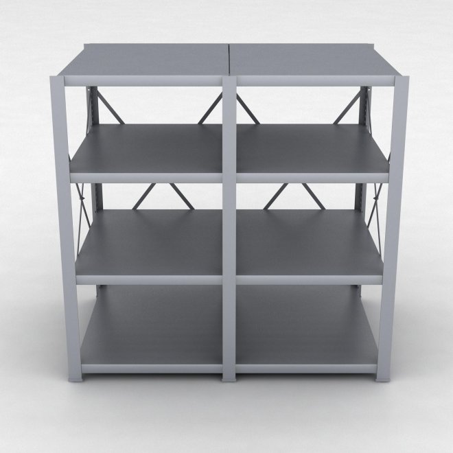 Stahlregal 2 Felder mit 4 Fachb�den