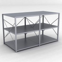 Stahlregal 2 Felder mit 3 Fachb�den