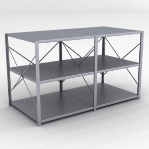 Stahlregal 2 Felder mit 3 Fachb�den