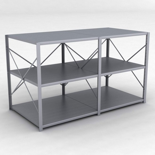 Stahlregal 2 Felder mit 3 Fachb�den