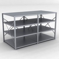 Stahlregal 2 Felder mit 4 Fachb�den