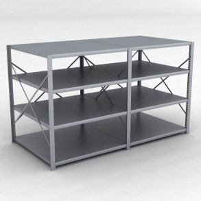 Stahlregal 2 Felder mit 4 Fachb�den