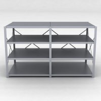 Stahlregal 2 Felder mit 4 Fachb�den