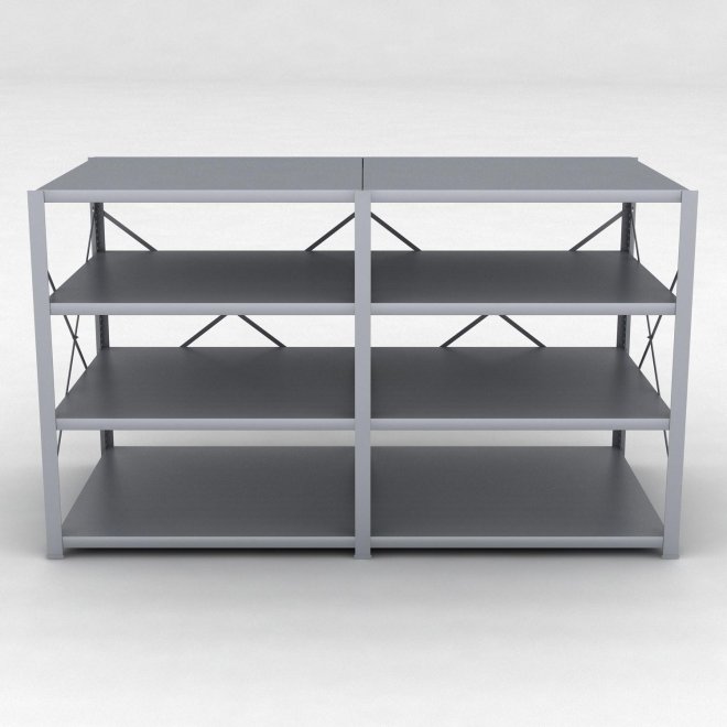 Stahlregal 2 Felder mit 4 Fachb�den