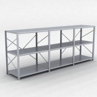 Stahlregal 3 Felder mit 3 Fachböden