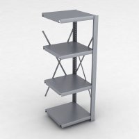 Stahlregal Anbaufeld mit 4 Fachb�den