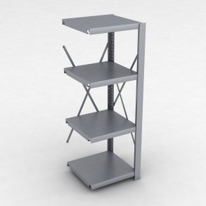 Stahlregal Anbaufeld mit 4 Fachb�den