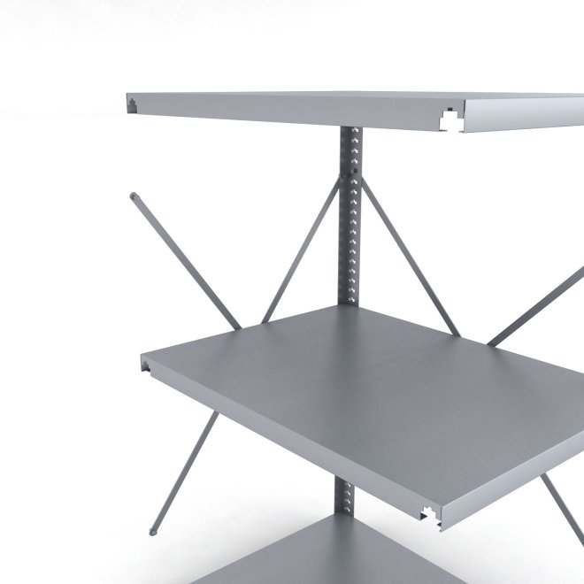 Stahlregal Anbaufeld mit 3 Fachb�den