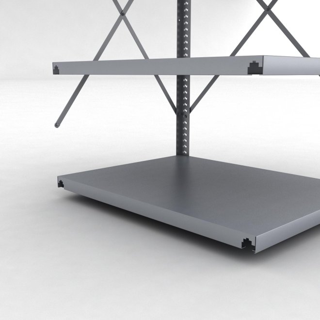 Stahlregal Anbaufeld mit 4 Fachb�den