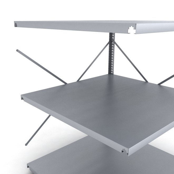 Stahlregal Anbaufeld mit 3 Fachb�den