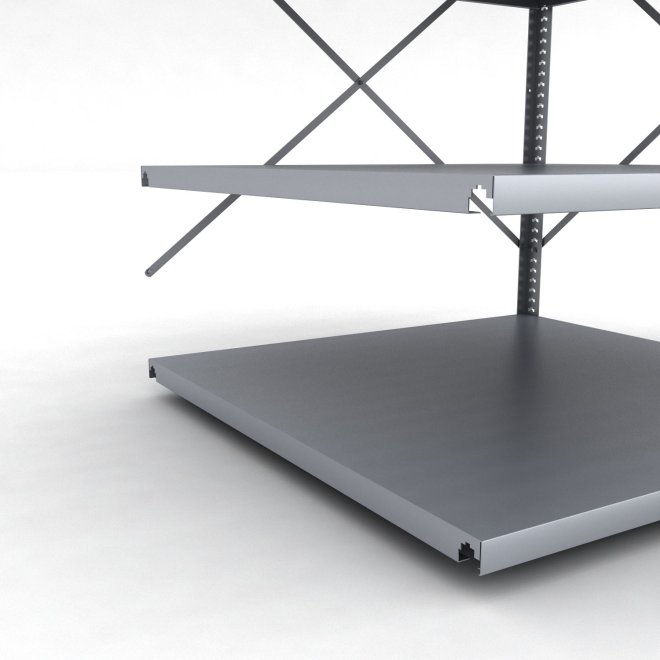 Stahlregal Anbaufeld mit 4 Fachb�den