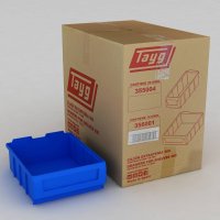 1 Karton mit 10 Sichtboxen mit Etikettenhalter