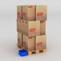 1 Palette mit 144 Sichtboxen mit Etikettenhalter