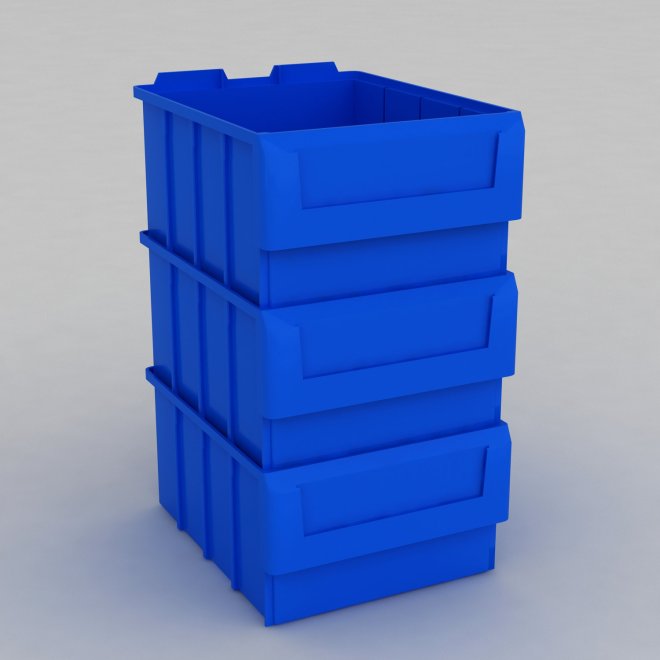 1 Karton mit 8 Sichtboxen mit Etikettenhalter