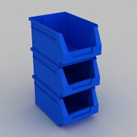 1 Palette mit 420 Sichtboxen in blau