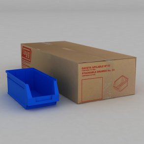 1 Karton mit 10 Sichtboxen in blau