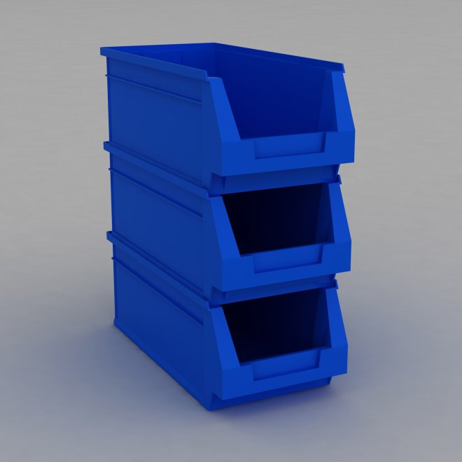 1 Palette mit 300 Sichtboxen in blau